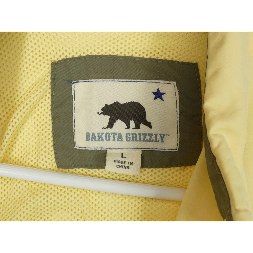Dakota Grizzly Button Up Hiking Shirt Men L Yellow‎ Outdoor Nylon roll up sleeve